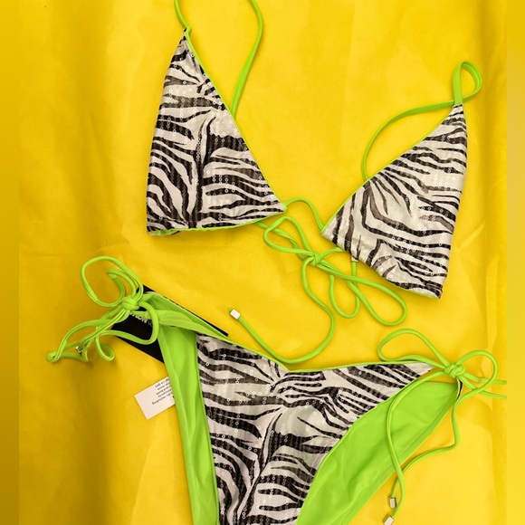 *NWT* Zebra Neon Lime BIKINI - Picture 13 of 16